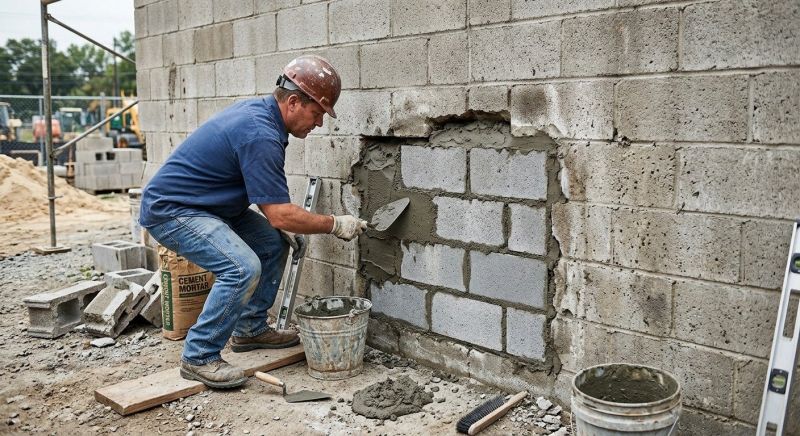 Cinder Block Wall Repair in Humboldt, TN