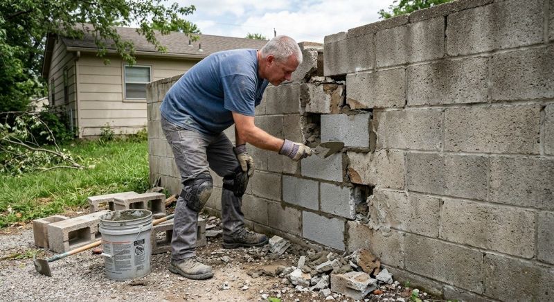 Cinder Block Wall Repair in Trenton, TN